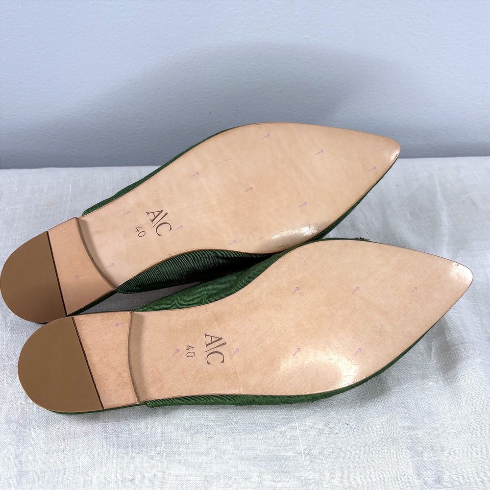 Anatolian Craft Green Ribbon Embroidered Floral Mules  Size 40  NO BOX - Picture 5 of 7